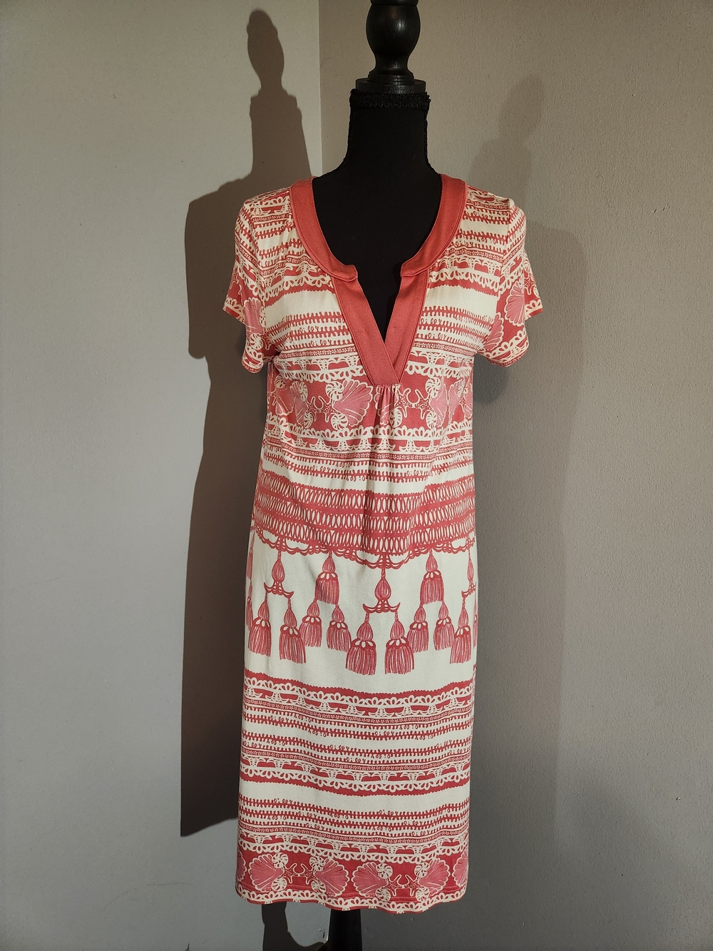 Lilly Pulitzer Coral and Cream Printed Midi Dress